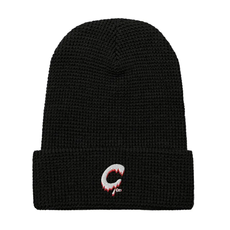 COZI logo waffle beanie (red)