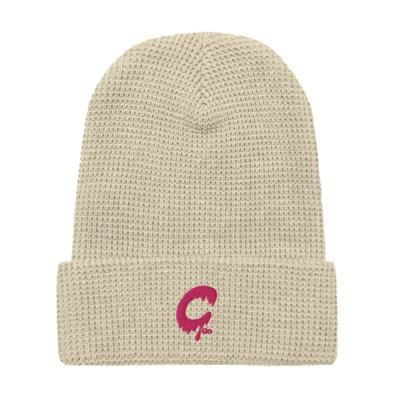 COZI logo waffle beanie (pink)